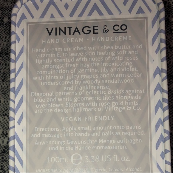 SOLD NWT- Heathcote & Ivory Vintage & Co Braids & Blooms Hand Cream 100ml - Picture 3 of 4